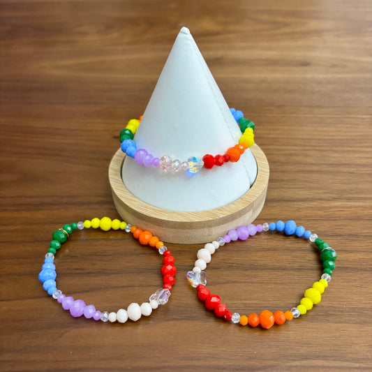 Faceted Rainbow Bracelets