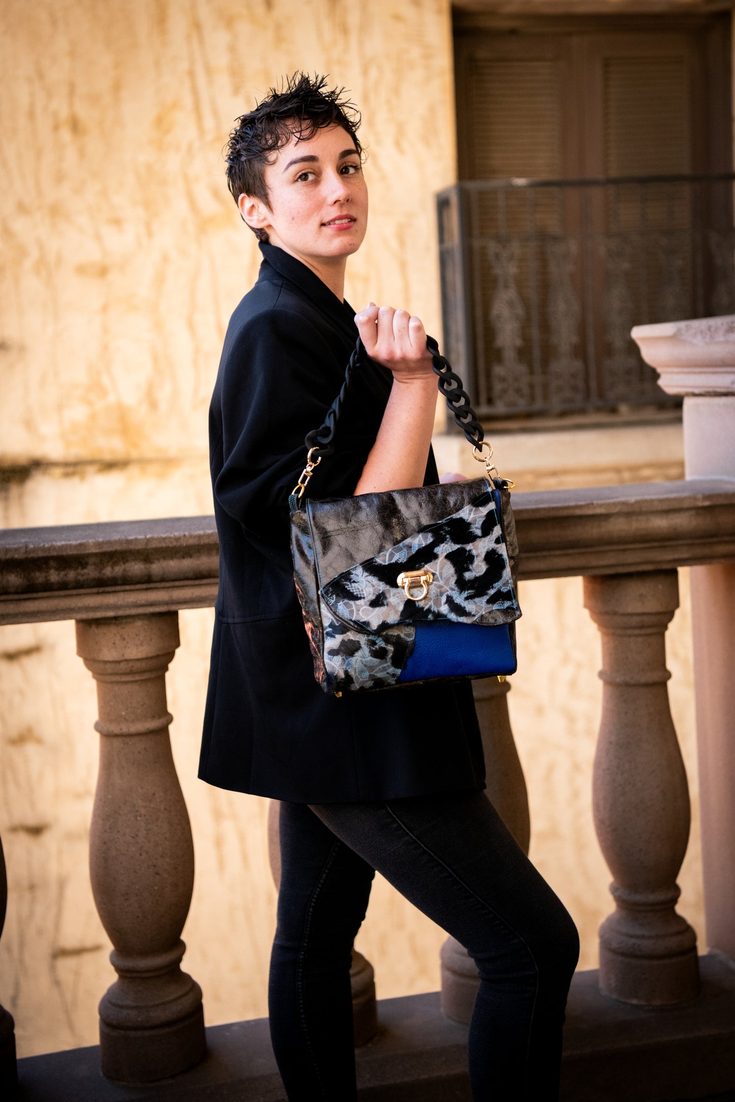 Medium Hair-on-Hide Leather Handbag