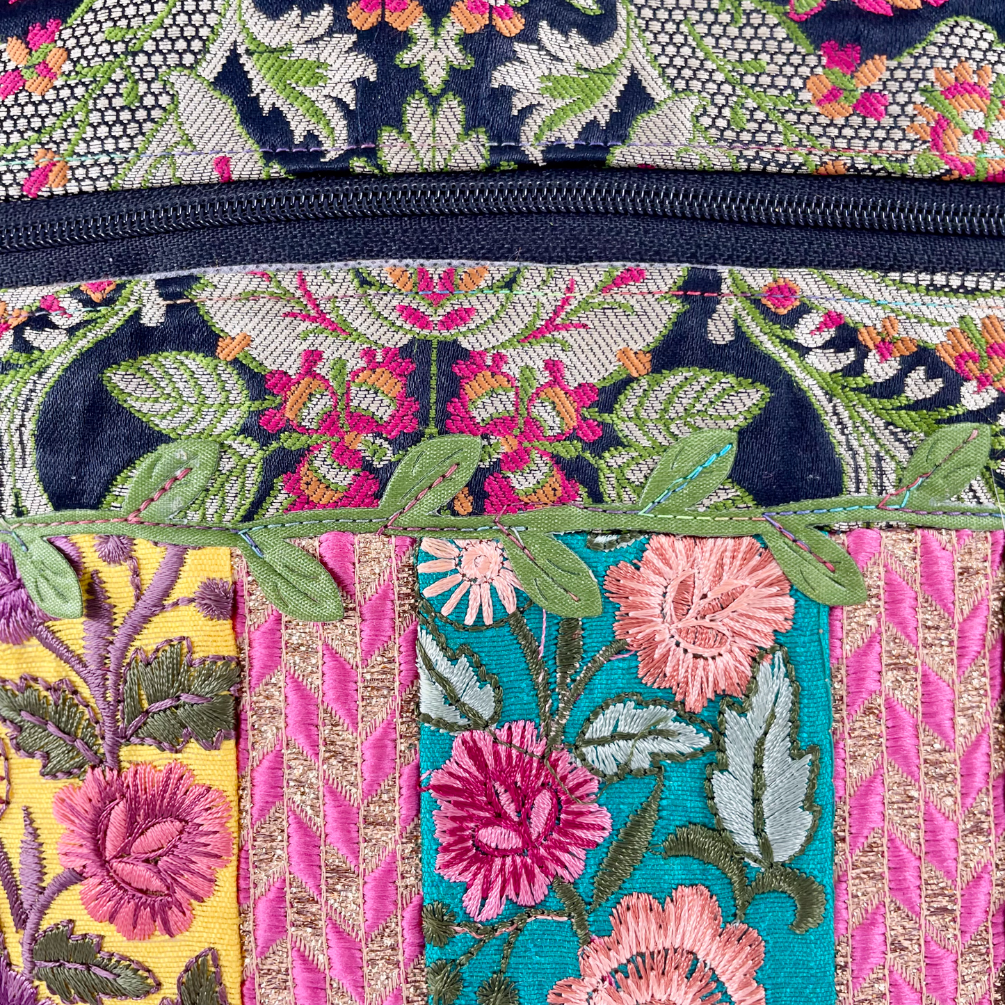 Large Multicolor Brocade Crossbody