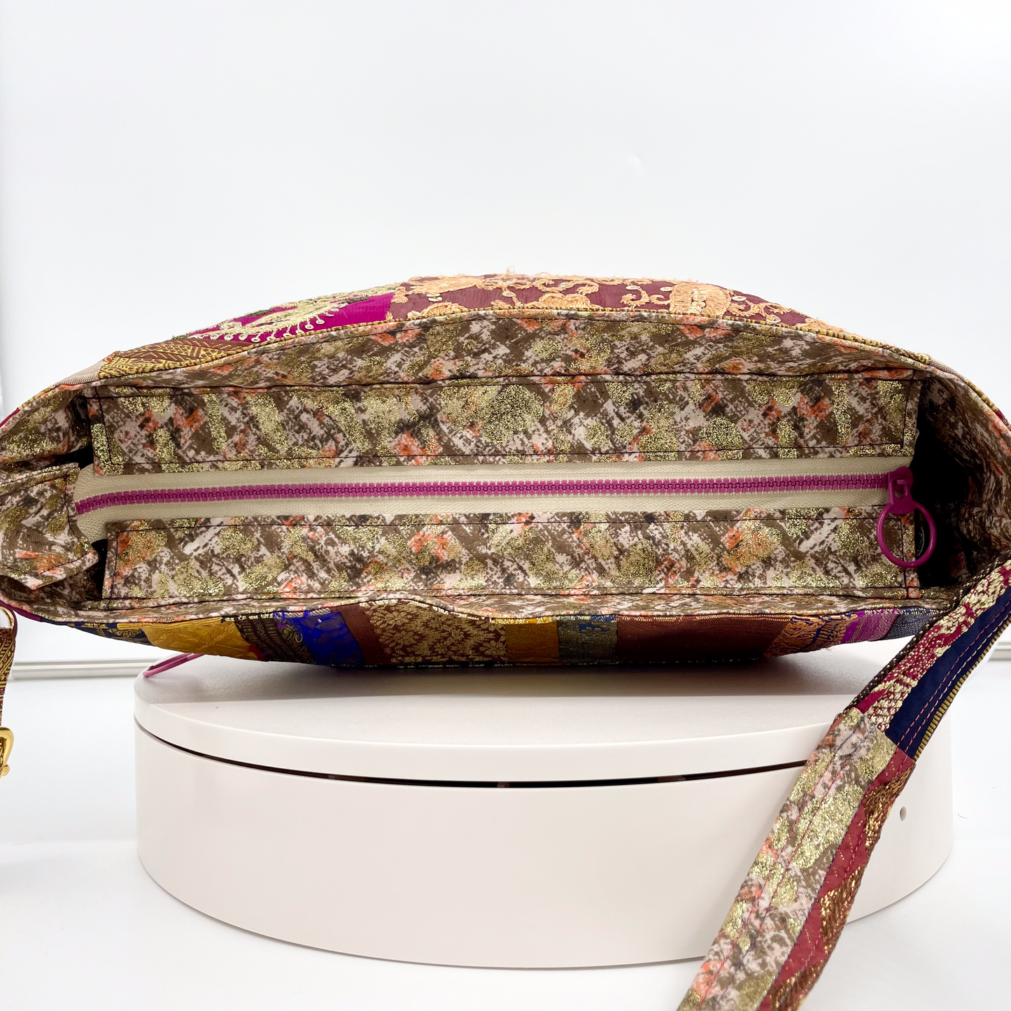 Medium Sari/ Saree Crossbody in Red Floral