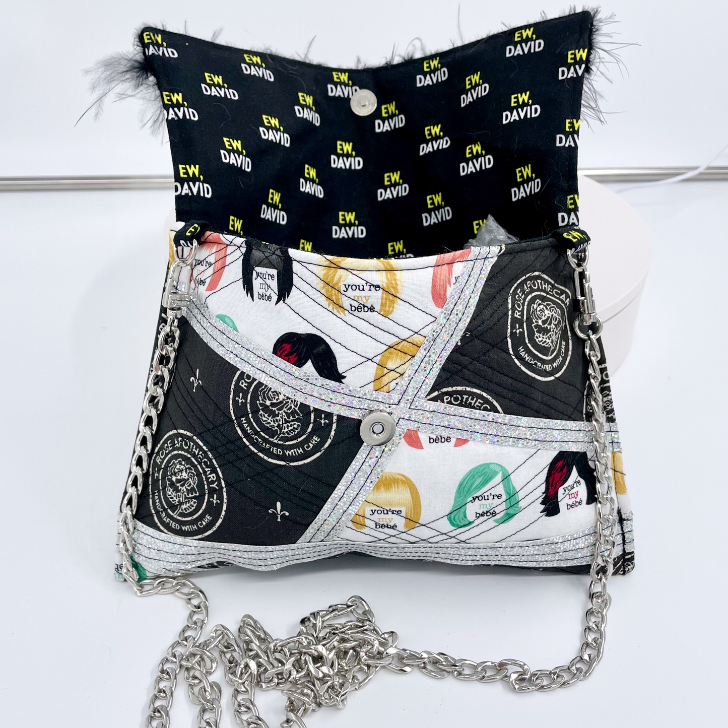 Small Schitt's Creek Inspired Clutch in Silver