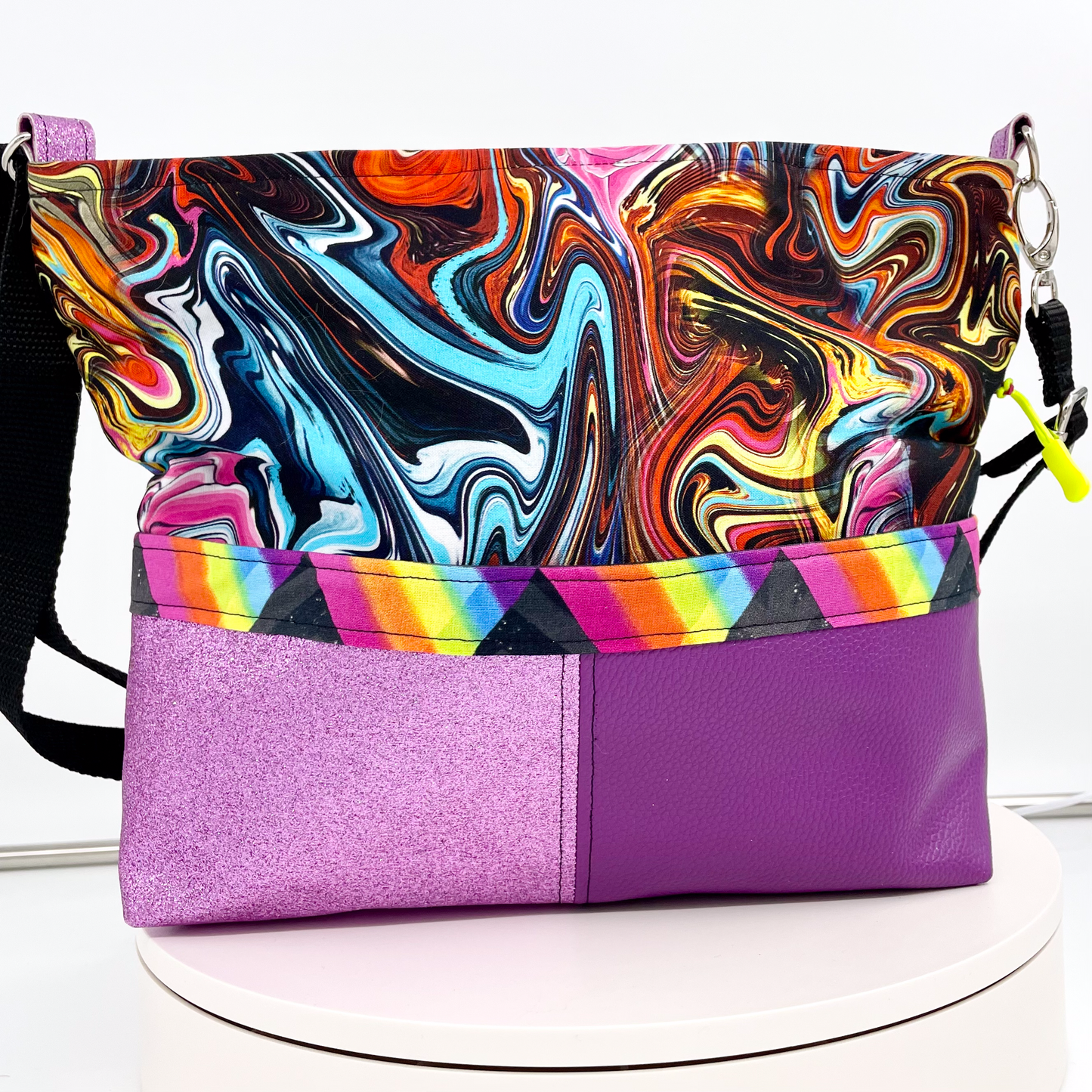 Medium Sparkly Purple Rainbow Crossbody