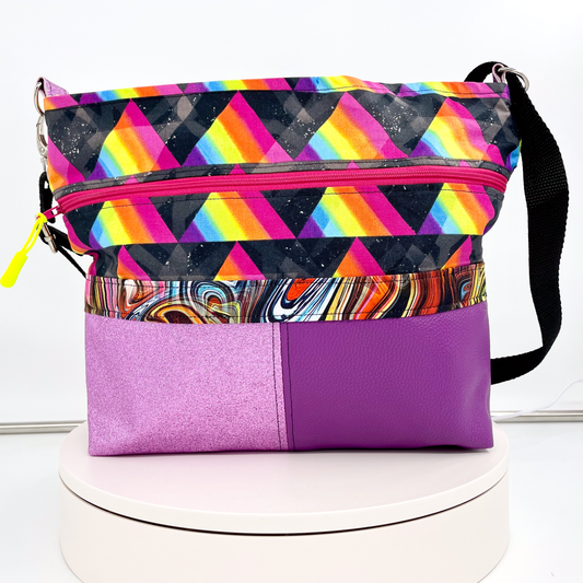 Medium Sparkly Purple Rainbow Crossbody