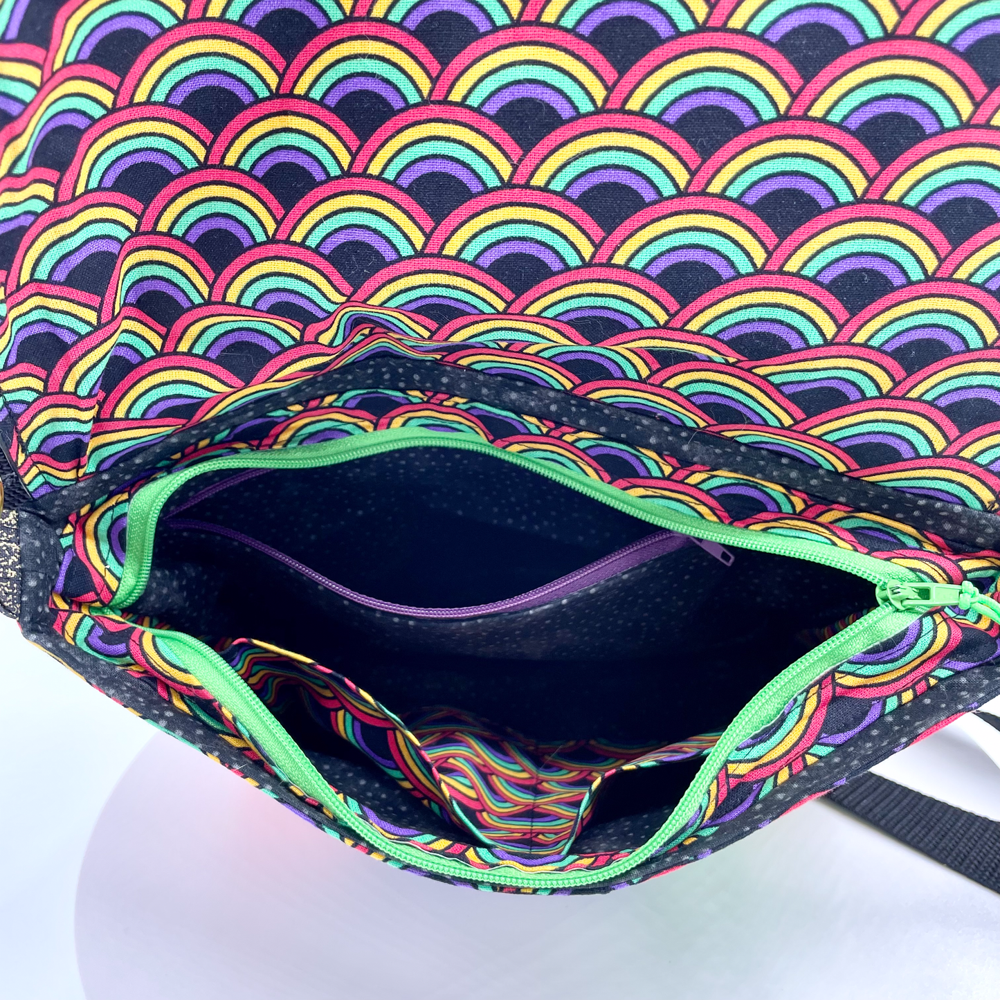 Small Rainbows and Circles Crossbody