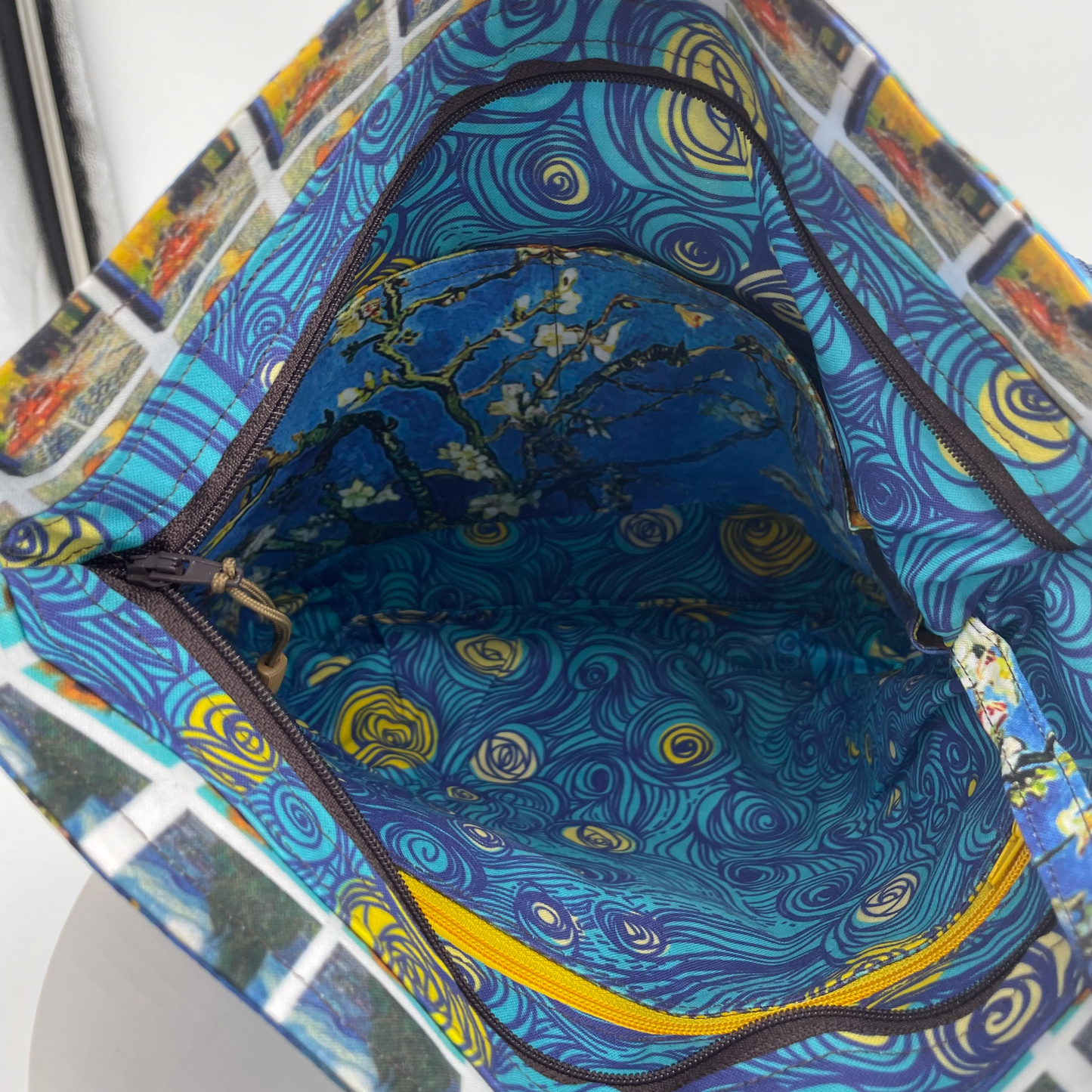 Large Van Gogh Sunflowers and Almond Blossom Crossbody