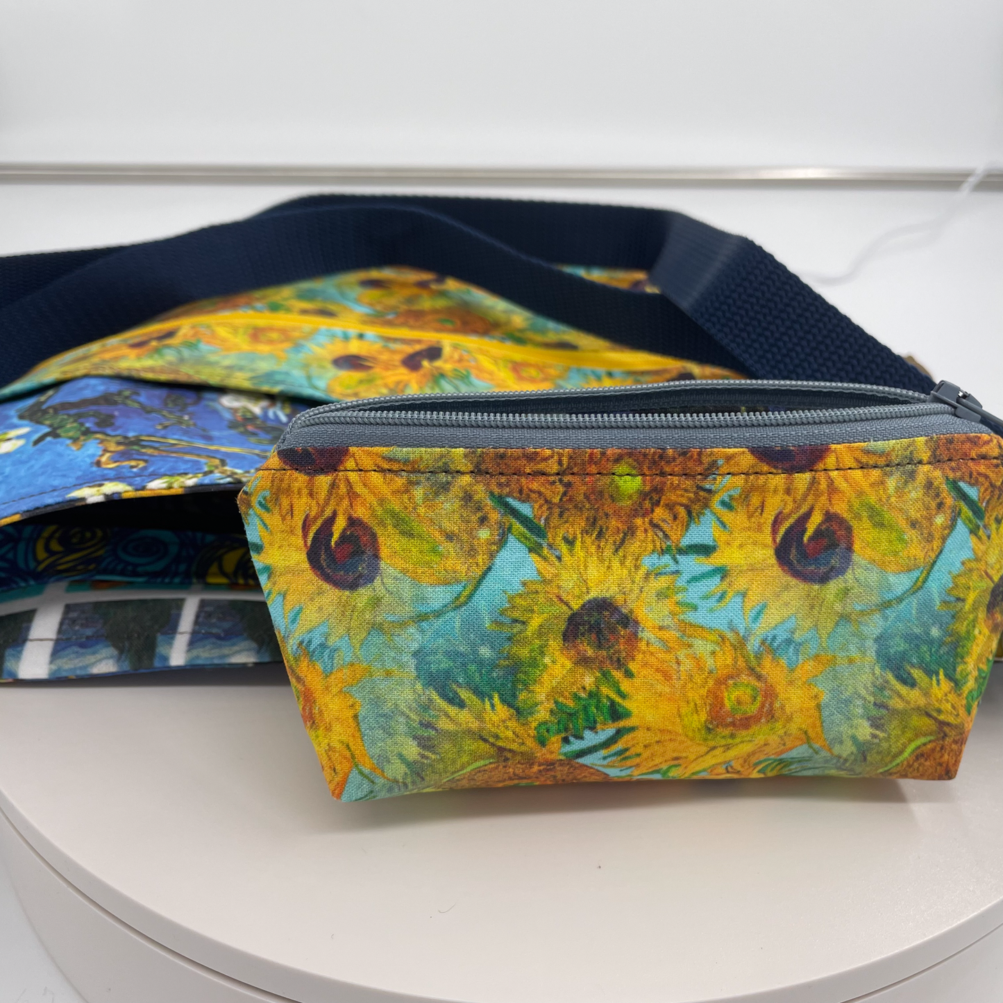 Large Van Gogh Sunflowers and Almond Blossom Crossbody