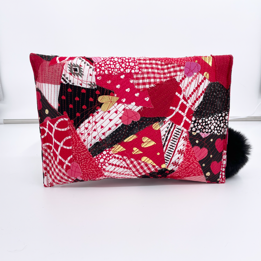 Small Red and Black Hearts Clutch