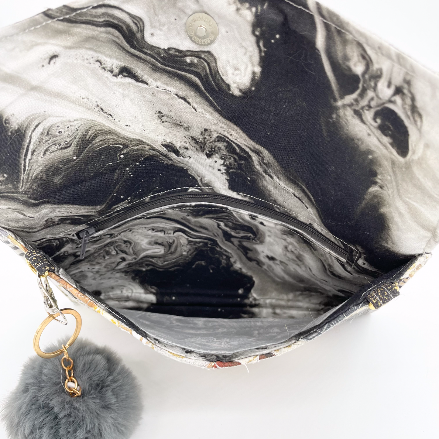 Small Gold and Silver Quilted Clutch