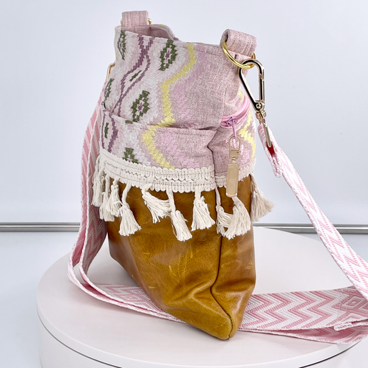 Medium Embroidered Canvas and Leather Crossbody