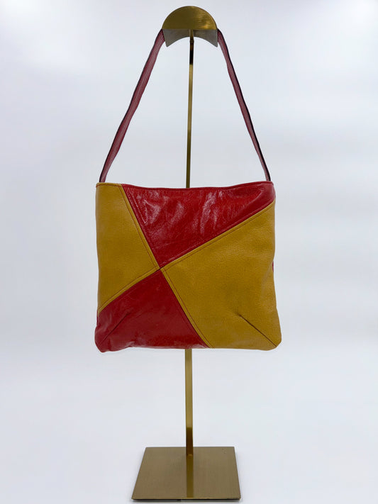 Small Red and Yellow Leather Shoulderbag