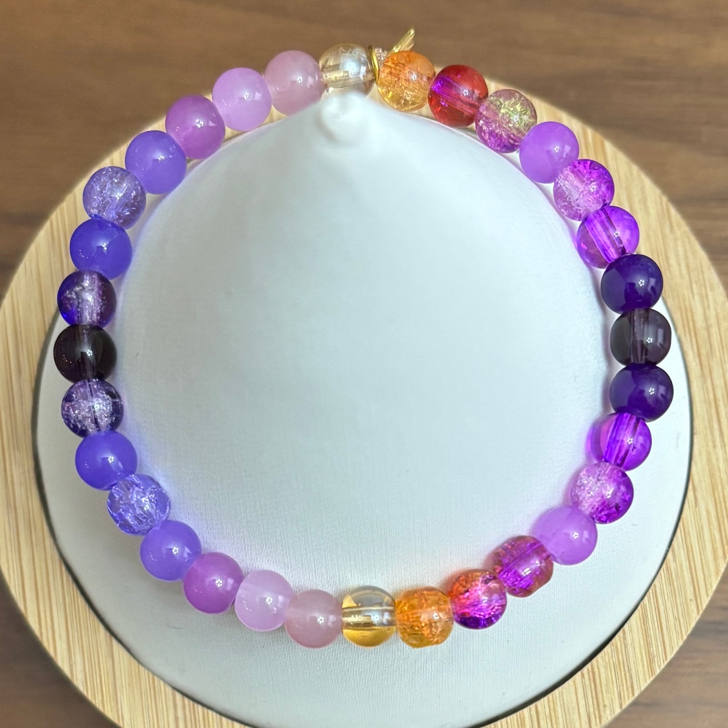 Gradient Purple Glass Bracelet