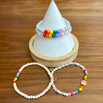 Faceted Rainbow Bracelets