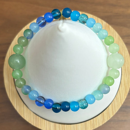Blue Green Yin Yang Bracelet