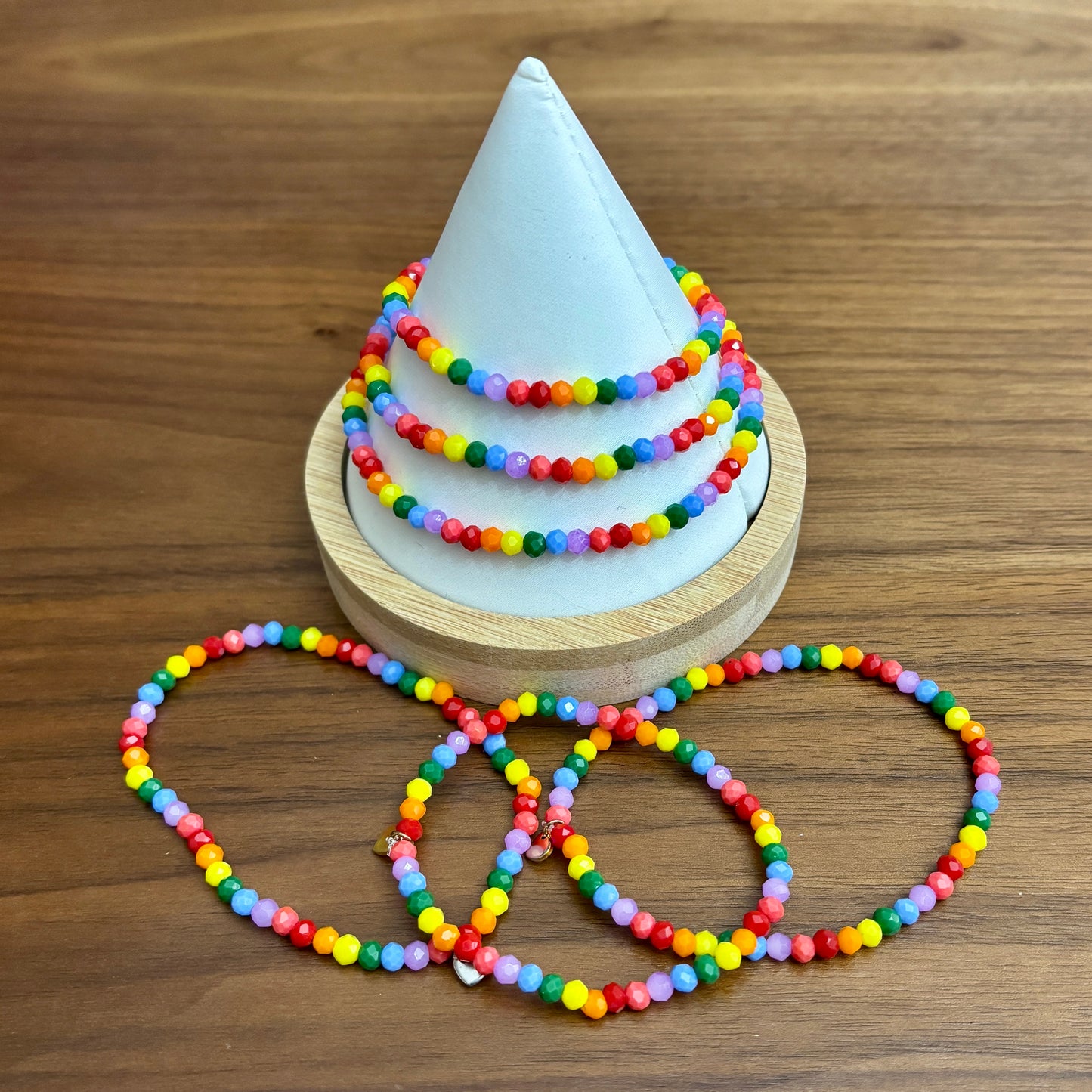 Faceted Rainbow Bracelets