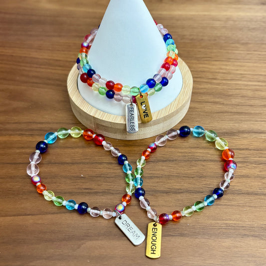 Czech Glass Rainbow Bracelets