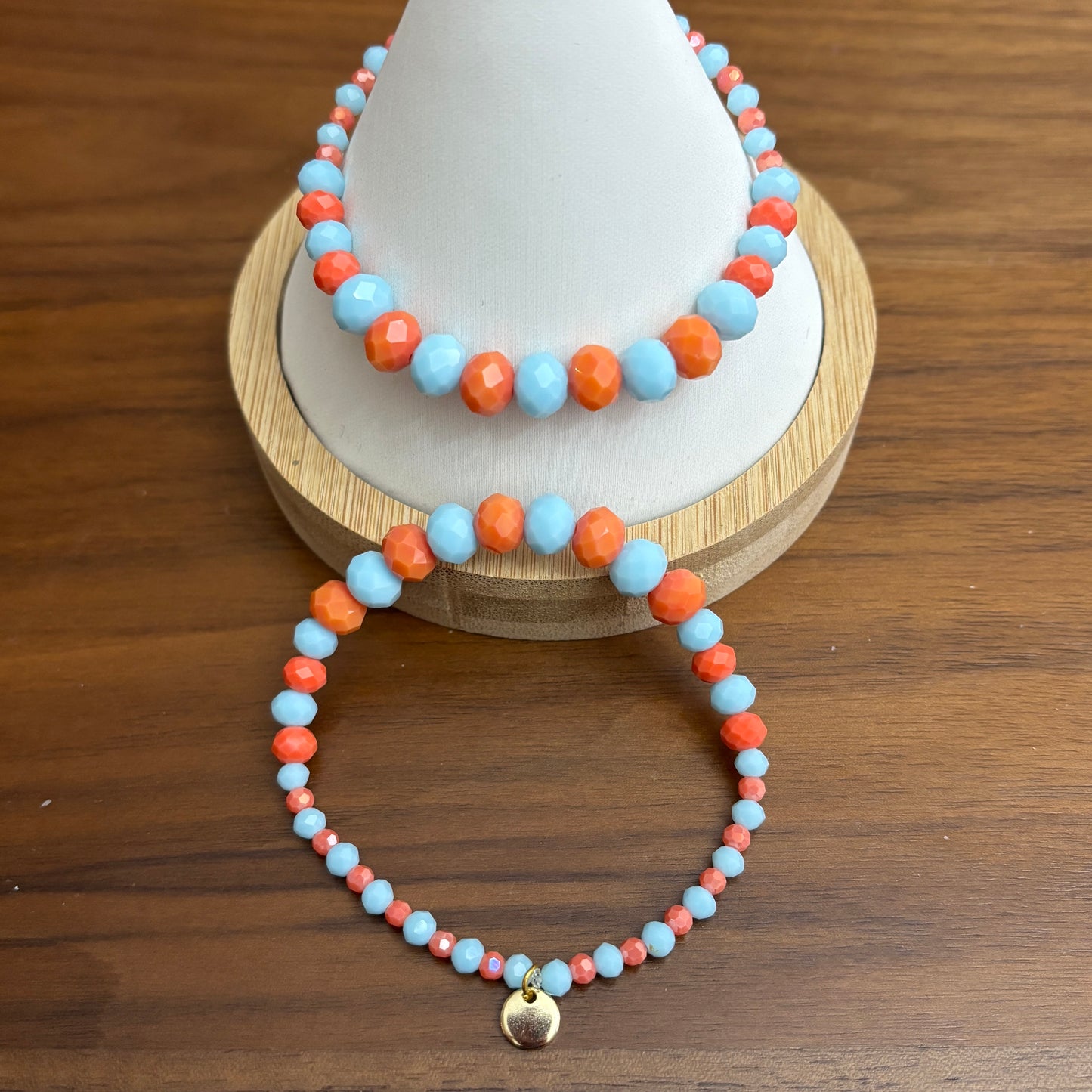 Coral Palms Glass Bracelet