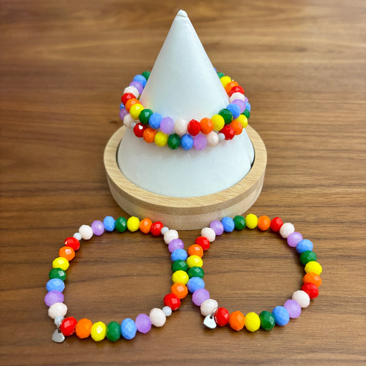 Faceted Rainbow Bracelets