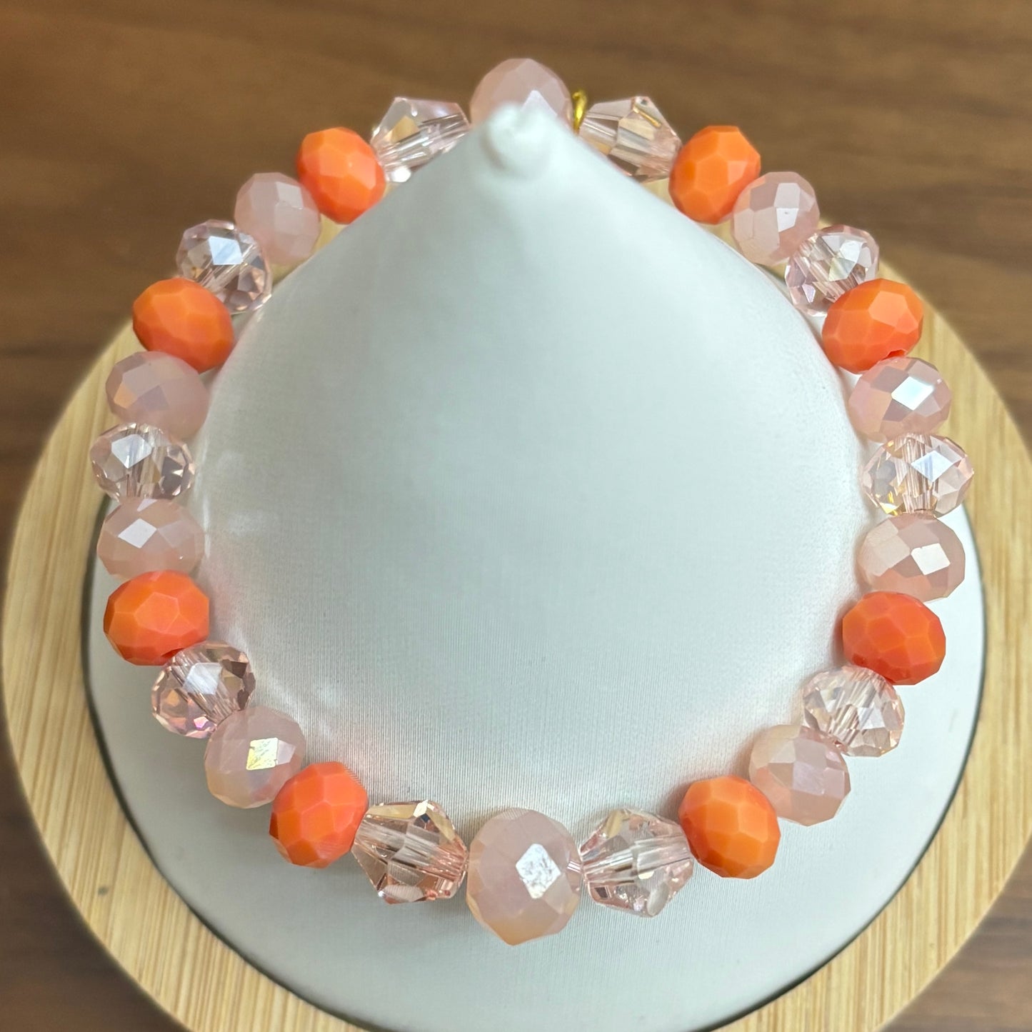 Faceted Glass Orange Blossom Bracelet