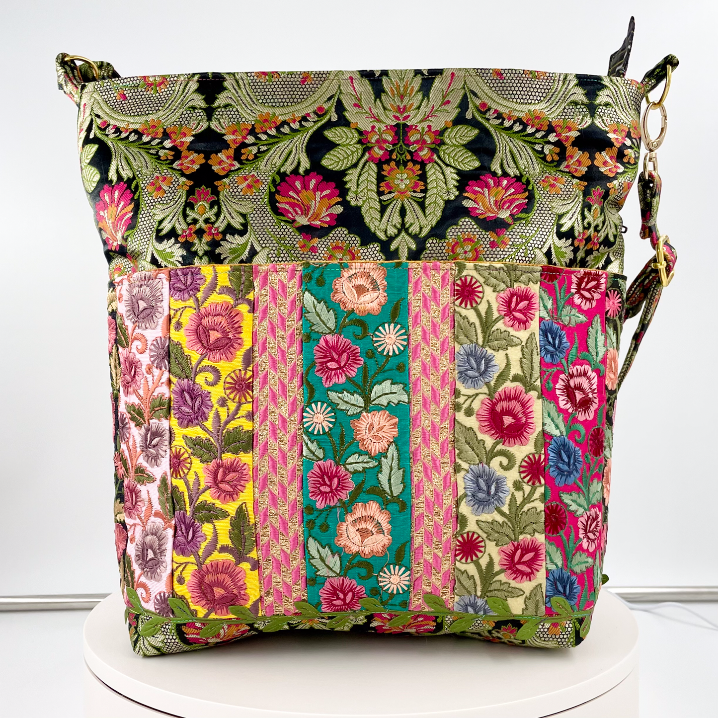 Large Multicolor Brocade Crossbody