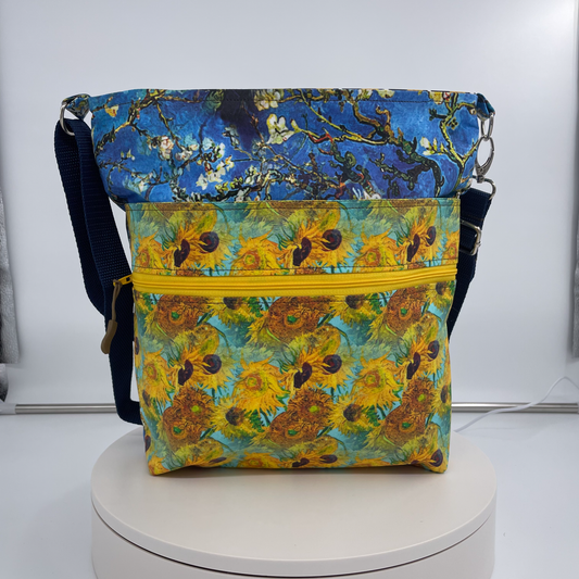 Large Van Gogh Sunflowers and Almond Blossom Crossbody