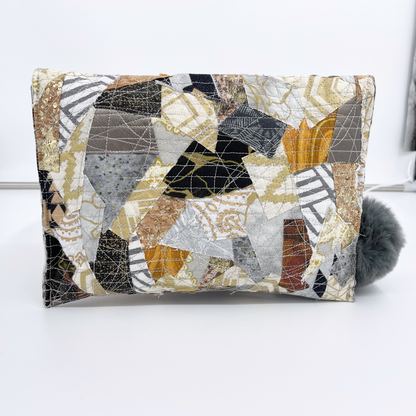 Small Gold and Silver Quilted Clutch