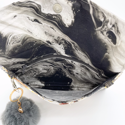 Small Gold and Silver Quilted Clutch