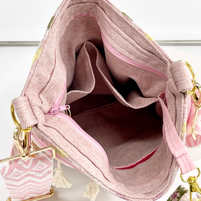 Medium Embroidered Canvas and Leather Crossbody