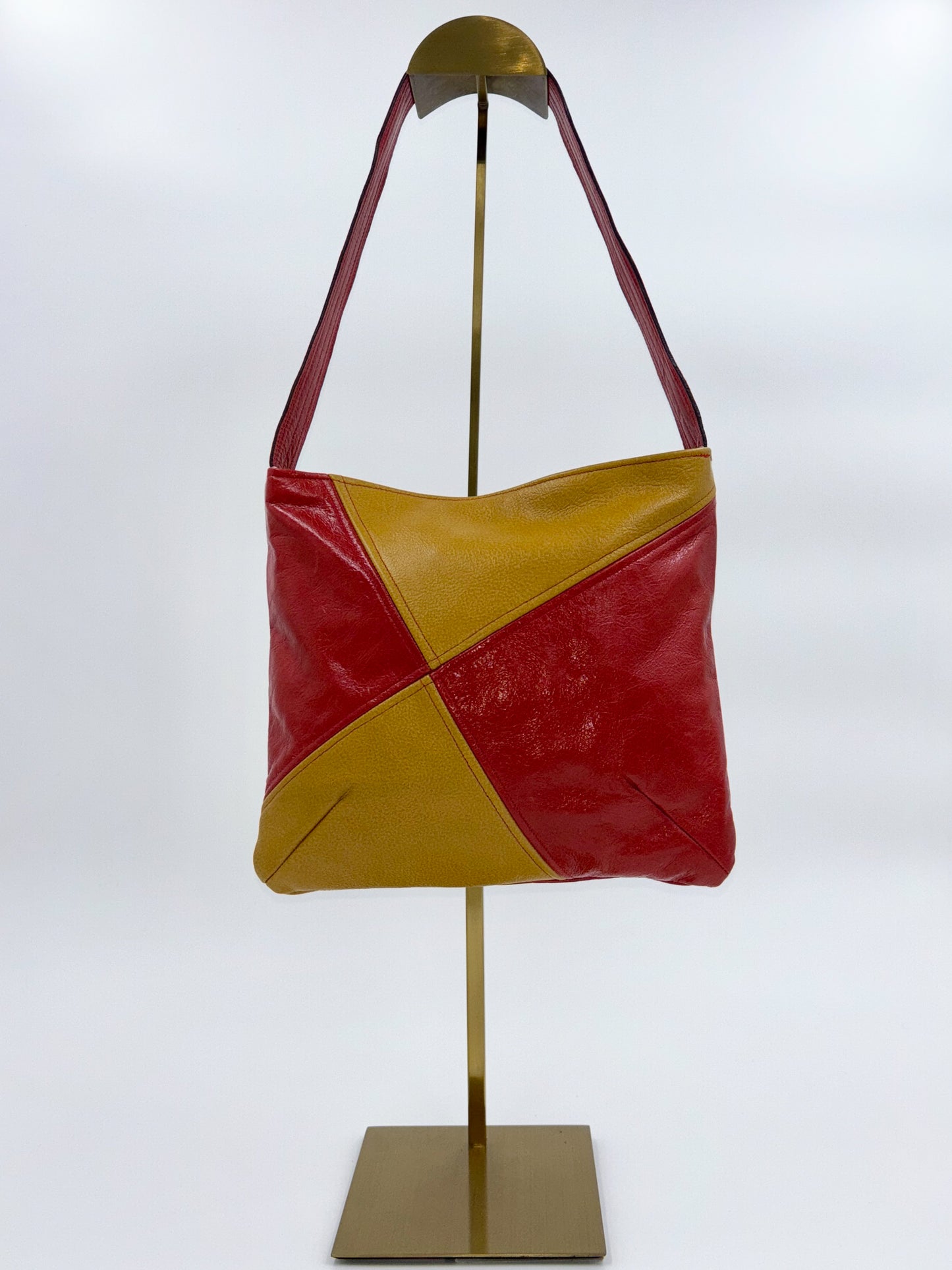 Small Red and Yellow Leather Shoulderbag