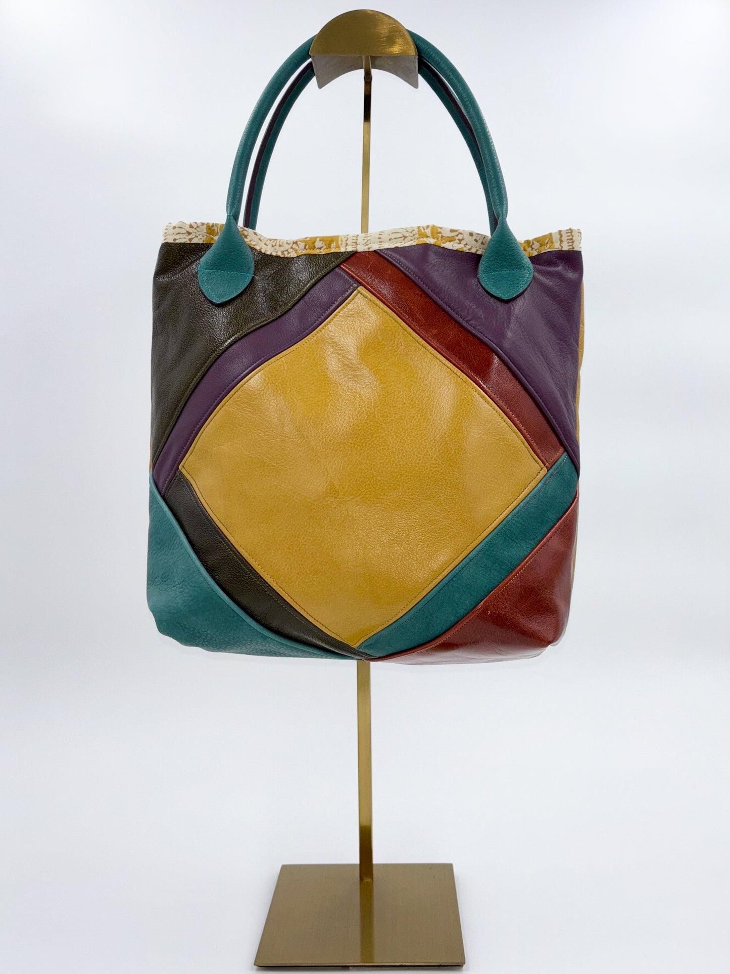 Medium Aztec Inspired Leather Handbag