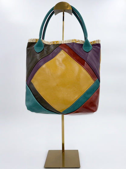 Medium Aztec Inspired Leather Handbag