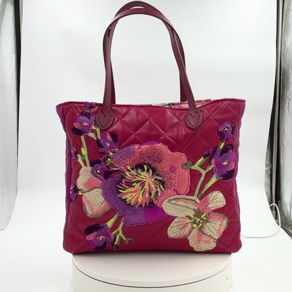 XL Fuchsia Floral Shoulder Bag