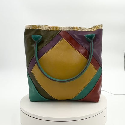 Medium Aztec Inspired Leather Handbag
