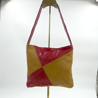 Small Red and Yellow Leather Shoulderbag
