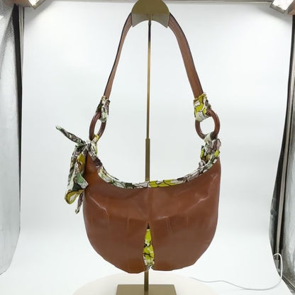 Small Leather and Olive Floral Shoulderbag